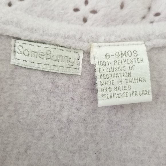 Vtg Lilac Rosebud Fleece Jacket Cap Outfit Infant Girl 6 9 Months SomeBunny NWT - Picture 6 of 6